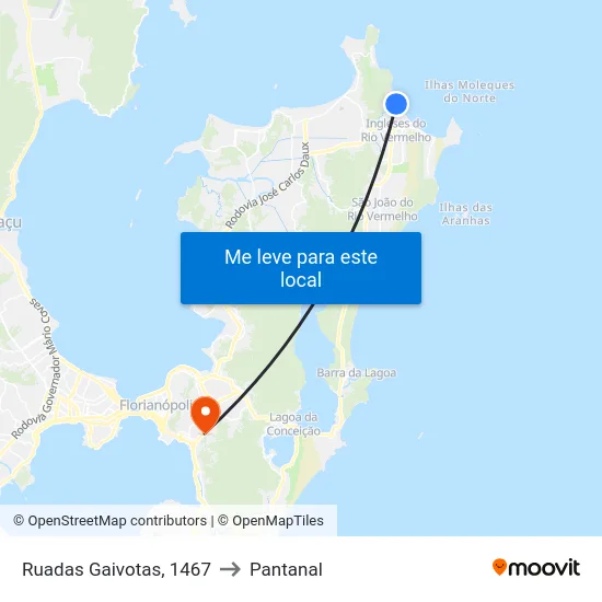 Ruadas Gaivotas, 1467 to Pantanal map