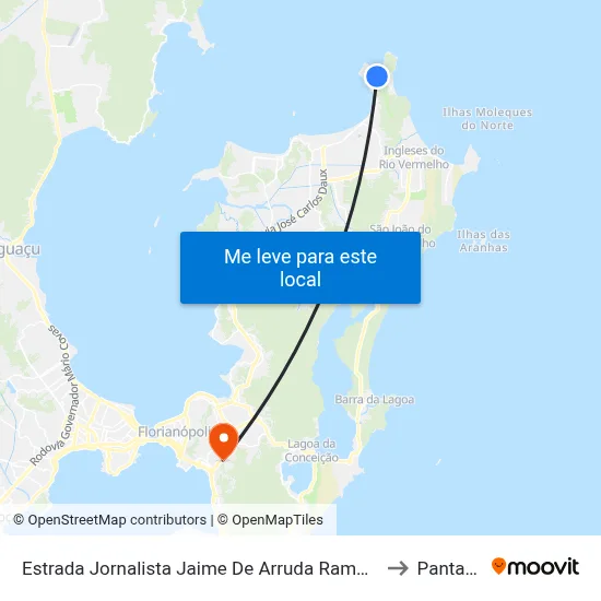 Estrada Jornalista Jaime De Arruda Ramos, 497 to Pantanal map