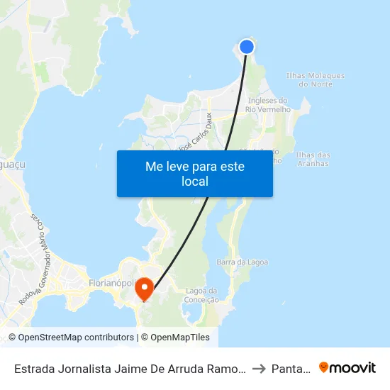 Estrada Jornalista Jaime De Arruda Ramos, 1253 to Pantanal map