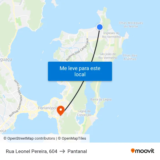 Rua Leonel Pereira, 604 to Pantanal map