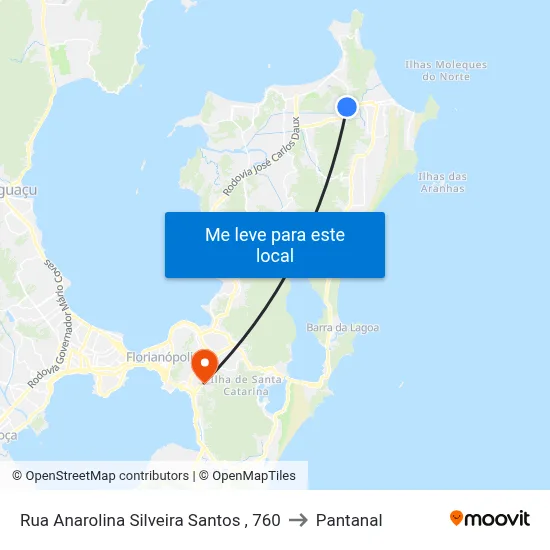 Rua Anarolina Silveira Santos , 760 to Pantanal map