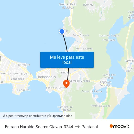 Estrada Haroldo Soares Glavan, 3244 to Pantanal map