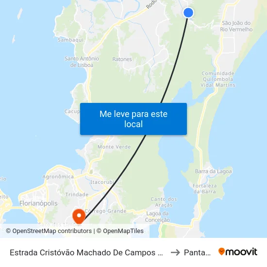 Estrada Cristóvão Machado De Campos 3043 to Pantanal map