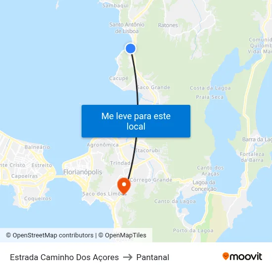 Estrada Caminho Dos Açores to Pantanal map