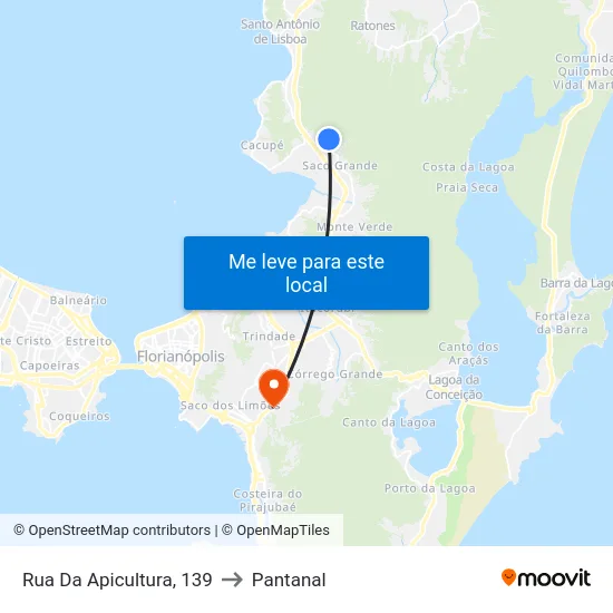 Rua Da Apicultura, 139 to Pantanal map