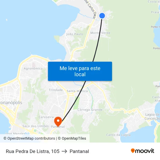 Rua Pedra De Listra, 105 to Pantanal map