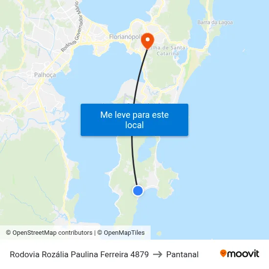 Rodovia Rozália Paulina Ferreira 4879 to Pantanal map
