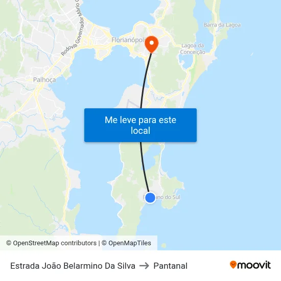 Estrada João Belarmino Da Silva to Pantanal map