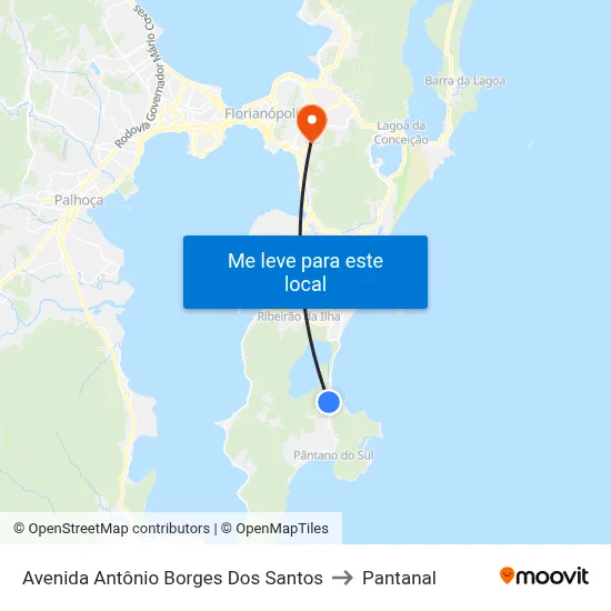 Avenida Antônio Borges Dos Santos to Pantanal map