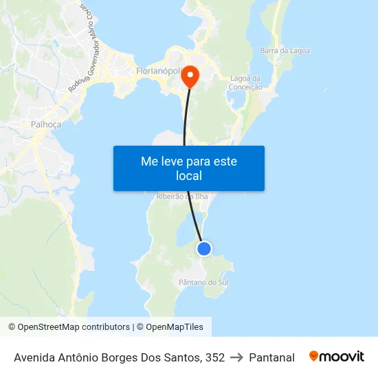 Avenida Antônio Borges Dos Santos, 352 to Pantanal map
