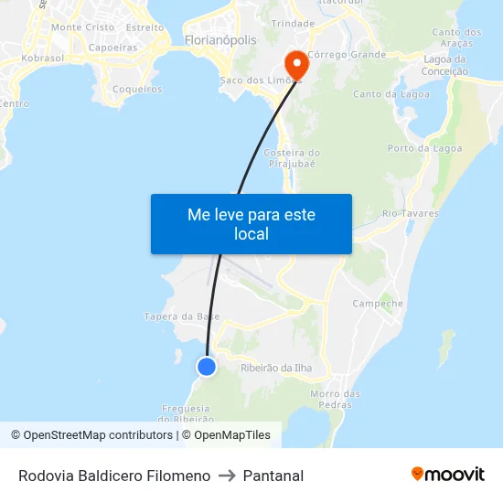 Rodovia Baldicero Filomeno to Pantanal map