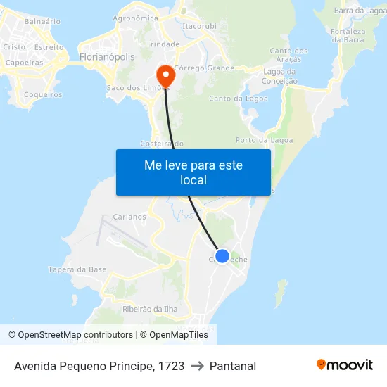 Avenida Pequeno Príncipe, 1723 to Pantanal map