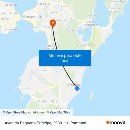 Avenida Pequeno Príncipe, 2939 to Pantanal map