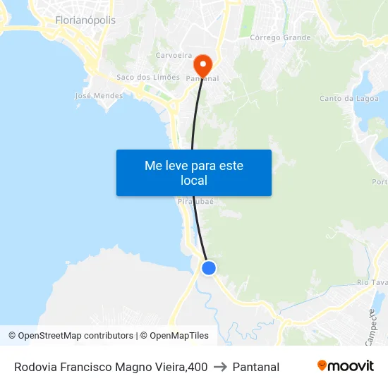 Rodovia Francisco Magno Vieira,400 to Pantanal map