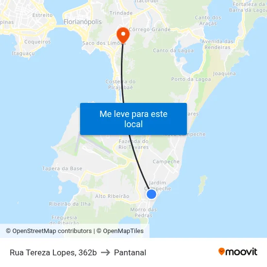 Rua Tereza Lopes, 362b to Pantanal map