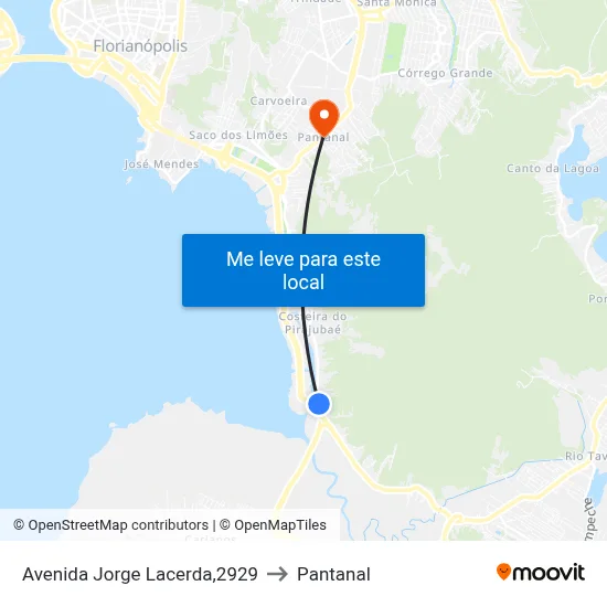 Avenida Jorge Lacerda,2929 to Pantanal map