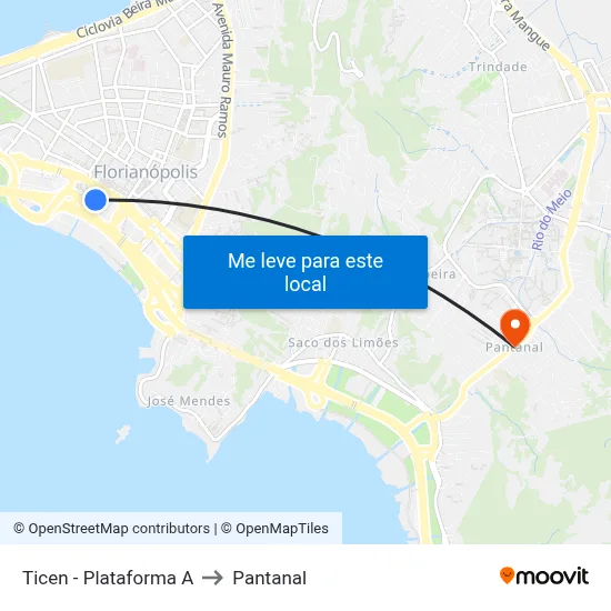 Ticen - Plataforma A to Pantanal map