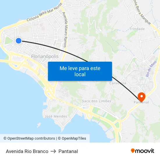 Avenida Rio Branco to Pantanal map