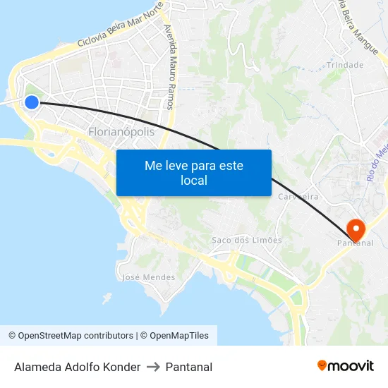 Alameda Adolfo Konder to Pantanal map