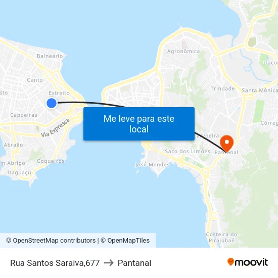 Capoeiras 006 to Pantanal map