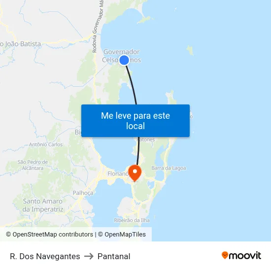 R. Dos Navegantes to Pantanal map