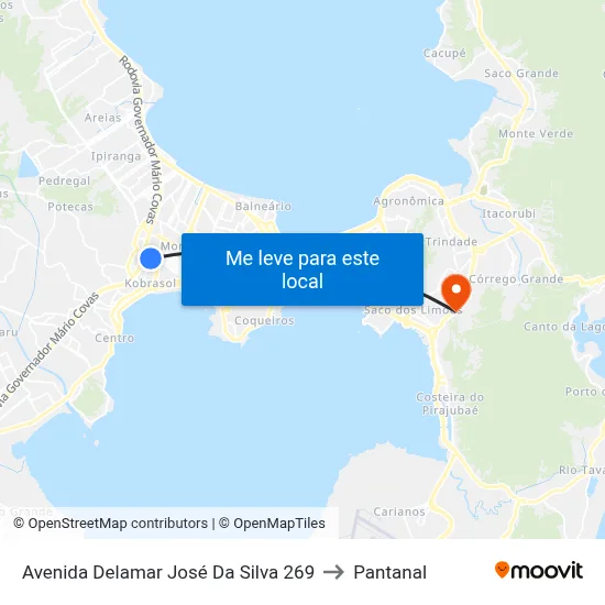 Avenida Delamar José Da Silva 269 to Pantanal map