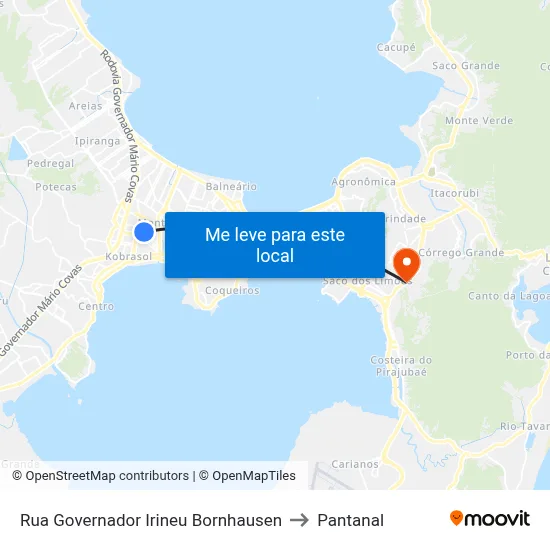 Rua Governador Irineu Bornhausen to Pantanal map