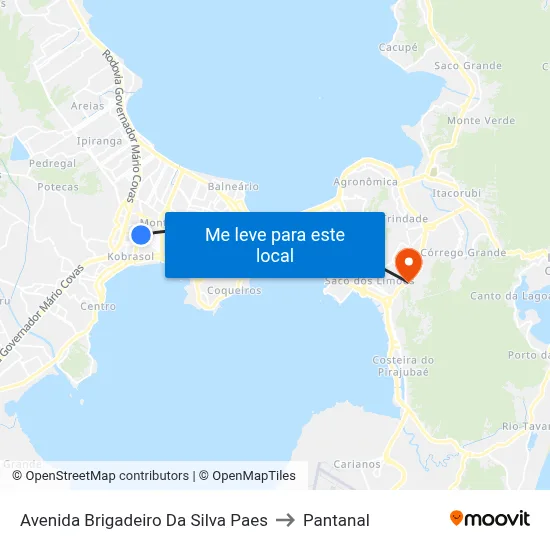 Avenida Brigadeiro Da Silva Paes to Pantanal map