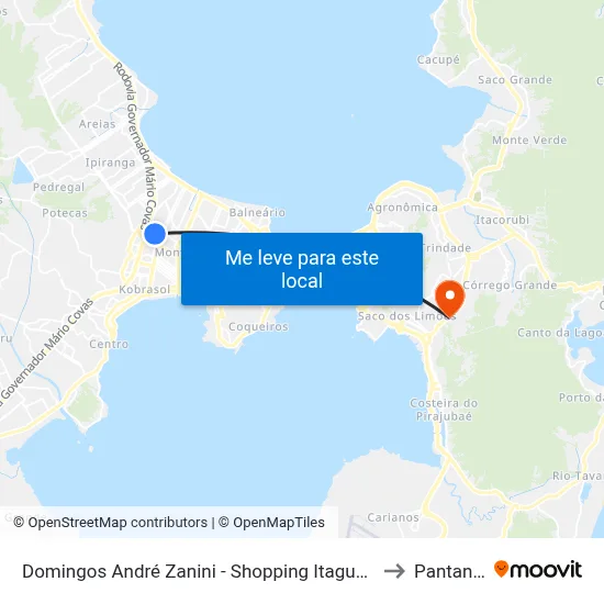 Domingos André Zanini - Shopping Itaguaçu to Pantanal map