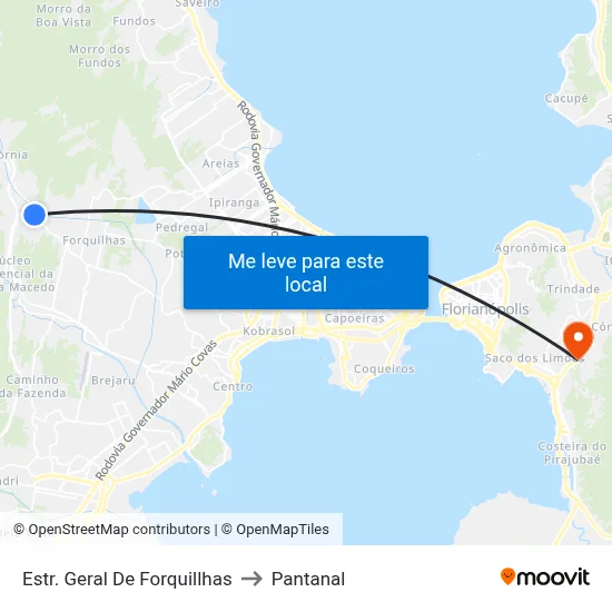 Estr. Geral De Forquillhas to Pantanal map