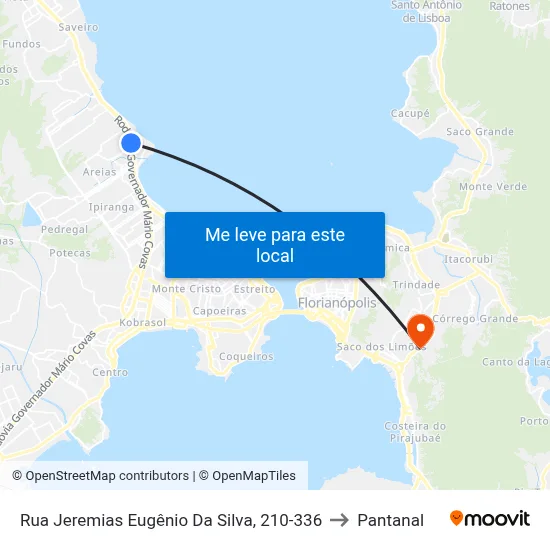 Rua Jeremias Eugênio Da Silva, 210-336 to Pantanal map