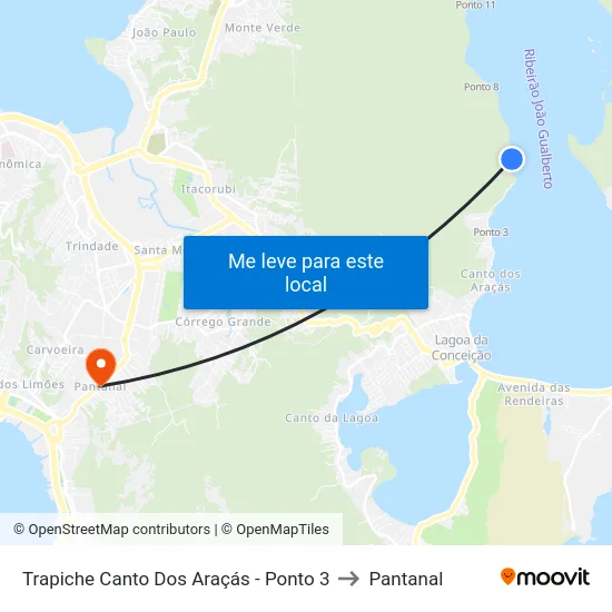 Trapiche Canto Dos Araçás - Ponto 3 to Pantanal map