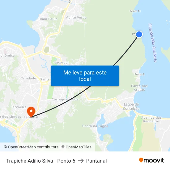 Trapiche Adílio Silva - Ponto 6 to Pantanal map