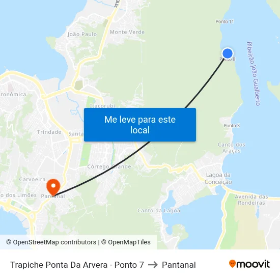 Trapiche Ponta Da Arvera - Ponto 7 to Pantanal map