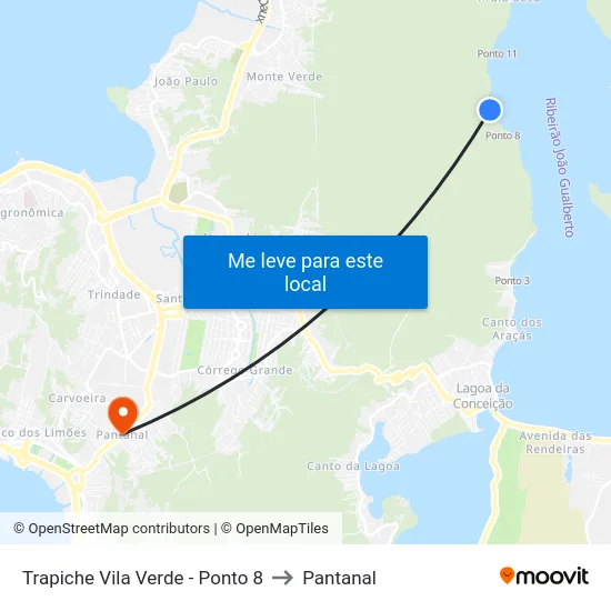 Trapiche Vila Verde - Ponto 8 to Pantanal map