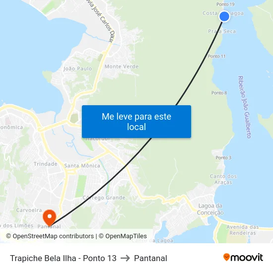 Trapiche Bela Ilha - Ponto 13 to Pantanal map