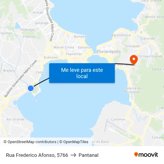 Rua Frederico Afonso, 5766 to Pantanal map