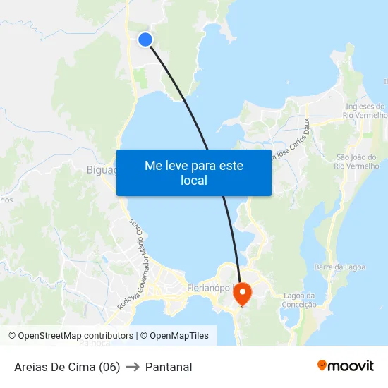 Areias De Cima (06) to Pantanal map