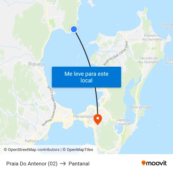 Praia Do Antenor (02) to Pantanal map
