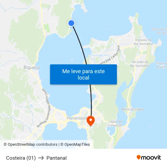 Costeira (01) to Pantanal map