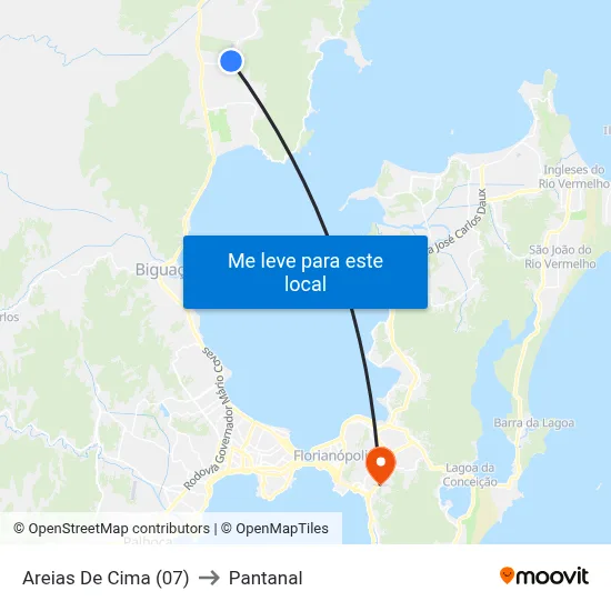 Areias De Cima (07) to Pantanal map