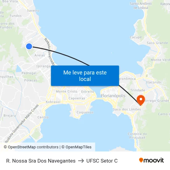 R. Nossa Sra Dos Navegantes to UFSC Setor C map