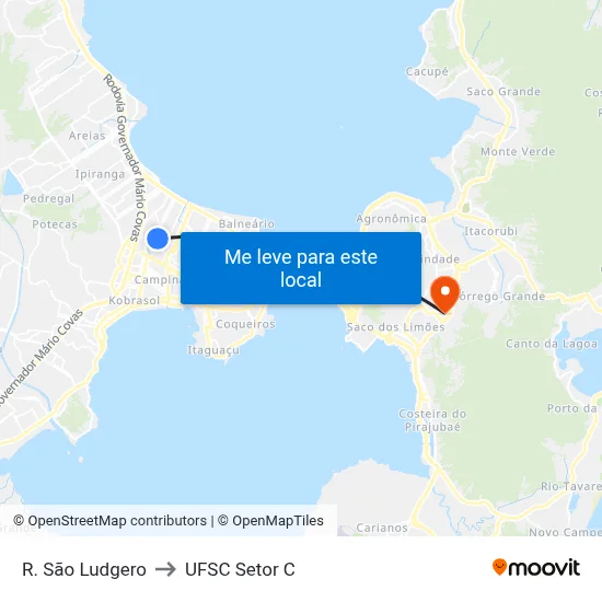 R. São Ludgero to UFSC Setor C map
