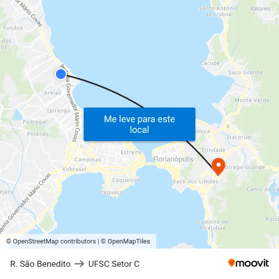 R. São Benedito to UFSC Setor C map