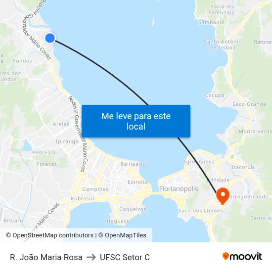 R. João Maria Rosa to UFSC Setor C map