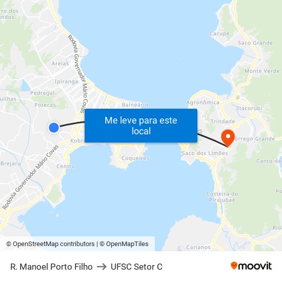 R. Manoel Porto Filho to UFSC Setor C map