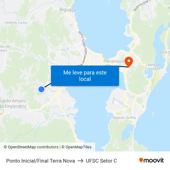Ponto Inicial/Final Terra Nova to UFSC Setor C map