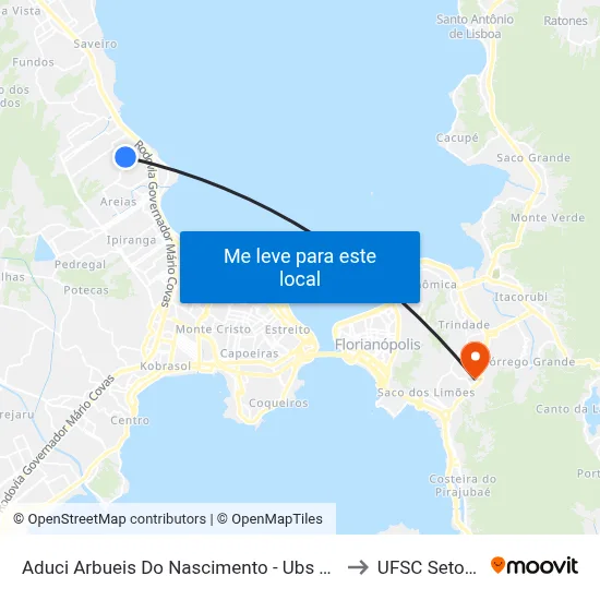 Aduci Arbueis Do Nascimento - Ubs Luar to UFSC Setor C map
