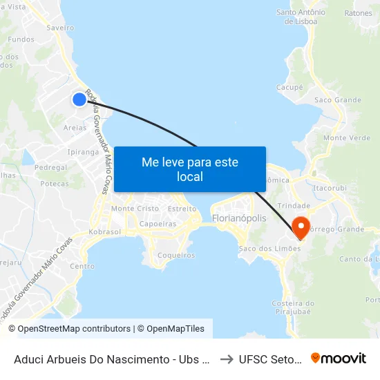 Aduci Arbueis Do Nascimento - Ubs Luar to UFSC Setor C map