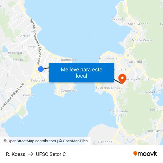 R. Koesa to UFSC Setor C map